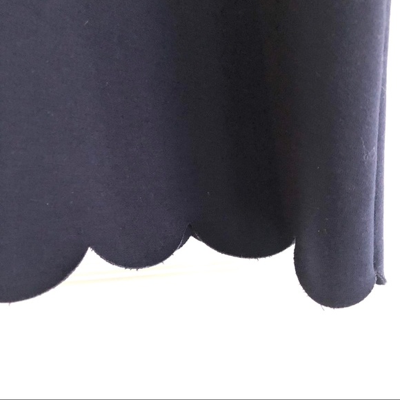 J. Crew Sleeveless Navy Dress Scalloped Size 0 - Picture 5 of 8